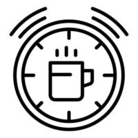 icono de la hora del té de trabajo tardío, estilo de contorno vector