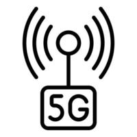 Icono de red 5g, estilo de esquema vector