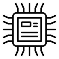 Processor internet icon, outline style vector