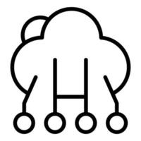 Smart cloud internet icon, outline style vector
