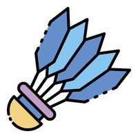 Shuttlecock icon color outline vector