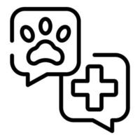 Veterinary clinic chat icon, outline style vector