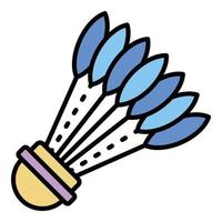 Sport shuttlecock icon color outline vector