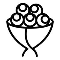 Flower bouquet linear icon, outline style vector