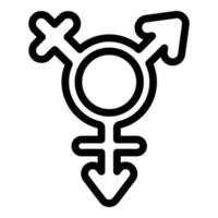 icono lesbiano de identidad de género, estilo de contorno vector