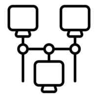 Network computer icon, outline style vector