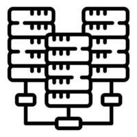 Server network internet icon, outline style vector