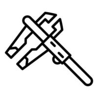 Digital micrometer work icon, outline style vector