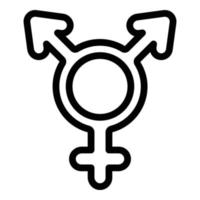 icono masculino de identidad de género, estilo de esquema vector