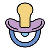 Pacifier icon color outline vector