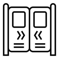 Subway train doors icon, outline style vector