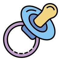 Kid pacifier icon color outline vector