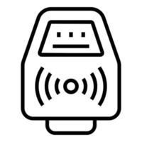 Subway wireless ticket icon, outline style vector