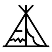 Expedition tribal tent icon, outline style vector