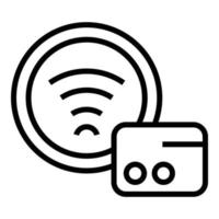 Subway wifi point icon, outline style vector