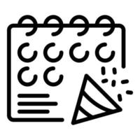 Event planner reminder icon, outline style vector
