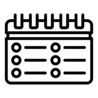Event planner diary icon, outline style vector