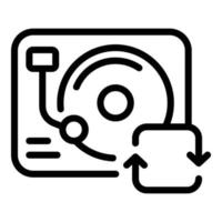 icono de copia de seguridad de música, estilo de esquema vector