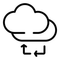 icono de nube de memoria de copia de seguridad, estilo de esquema vector