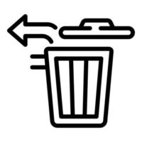 Restore trash bin icon, outline style vector