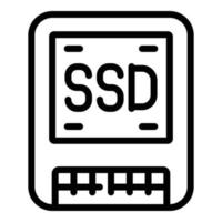 icono de tarjeta ssd, estilo de contorno vector