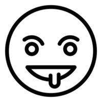 Evil emoji icon, outline style vector