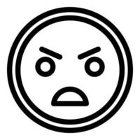 Furious smile icon, outline style vector