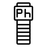 Test ph meter icon, outline style vector