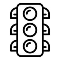 Road traffic lights icon, outline style vector