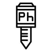 Ph level meter icon, outline style vector