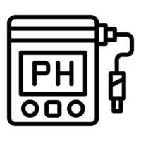 Research ph meter icon, outline style vector