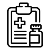 Veterinary clinic clipboard icon, outline style vector