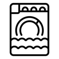 Bad washing machine icon, outline style vector