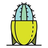 Cactus icon color outline vector