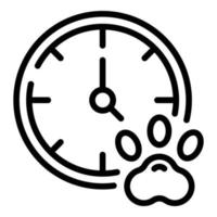 icono de horas de trabajo de la clínica veterinaria, estilo de contorno vector