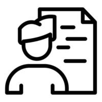 Colleague cv icon, outline style vector