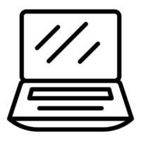 Maintenance laptop icon, outline style vector