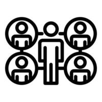 Colleague desk group icon, outline style vector