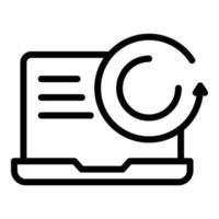 Update laptop icon, outline style vector