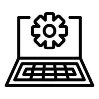 Service help computer icon, outline style vector