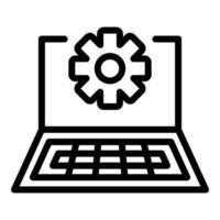 Service help computer icon, outline style vector