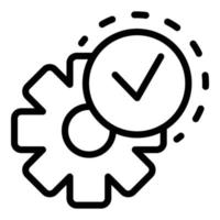 Done gear computer icon, outline style vector