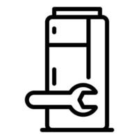 icono de nevera de reparación de llaves, estilo de esquema vector