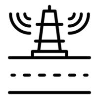 Signal wireless tower icon, outline style vector