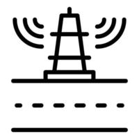 icono de torre inalámbrica de señal, estilo de esquema vector