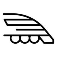 icono de tren expreso urbano, estilo de esquema vector