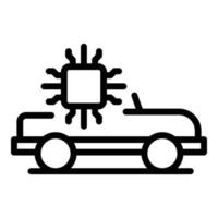 icono de coche de sistema autónomo, estilo de contorno vector