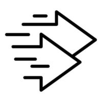 Fast arrows icon, outline style vector