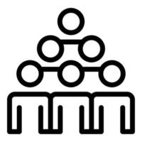 Colleague pyramide icon, outline style vector