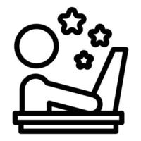 Colleague working icon, outline style vector